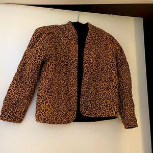 Leopard cropped jacket - Something Navy
